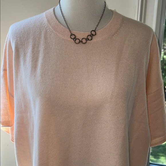 NWT TUCKERNUCK Pink Tan Cashmere Structured T-shirt, Medium - Picture 4 of 8